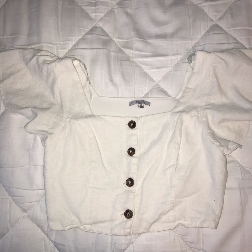 Greek style button up crop top